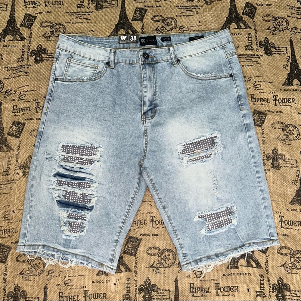 Waimea NWT! Light Blue Wash Skinny Fit Jeans Short Size 38
